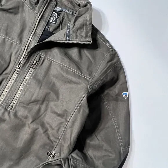 NWOT Kuhl Burr Jacket Mens Size Large Gunmetal Green Canvas Full Zip - Picture 2 of 11